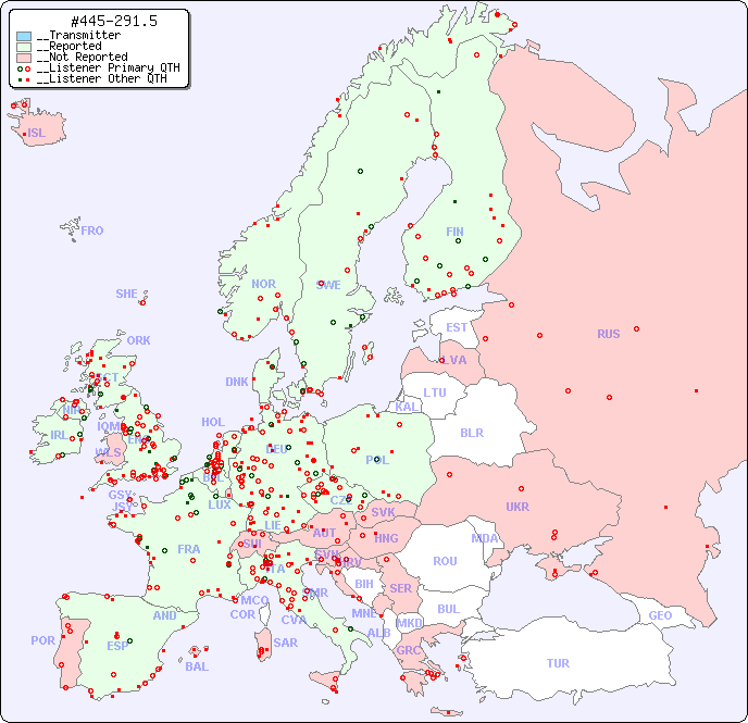 __European Reception Map for #445-291.5