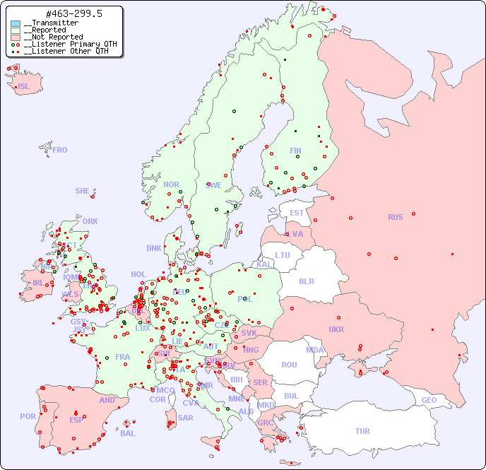 __European Reception Map for #463-299.5