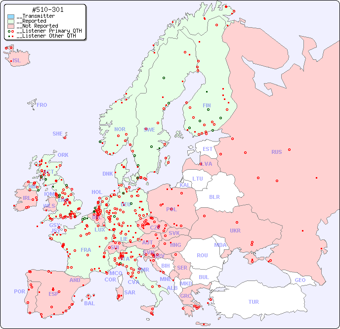 __European Reception Map for #510-301