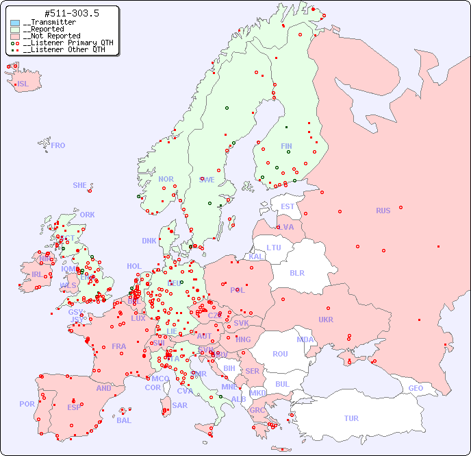 __European Reception Map for #511-303.5
