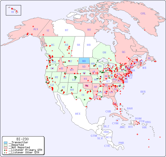 __North American Reception Map for BI-230