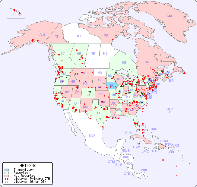 __North American Reception Map for HPT-230
