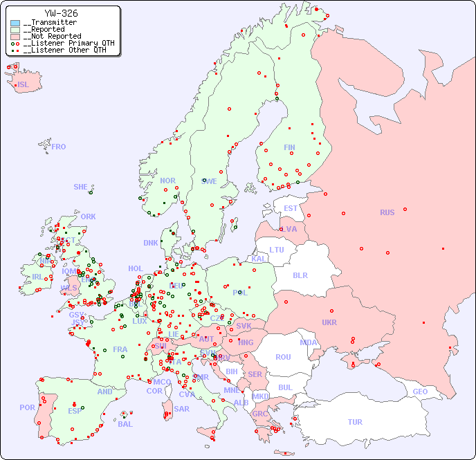 __European Reception Map for YW-326