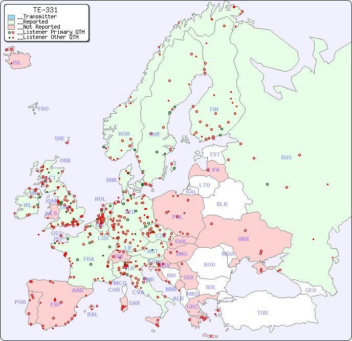 __European Reception Map for TE-331