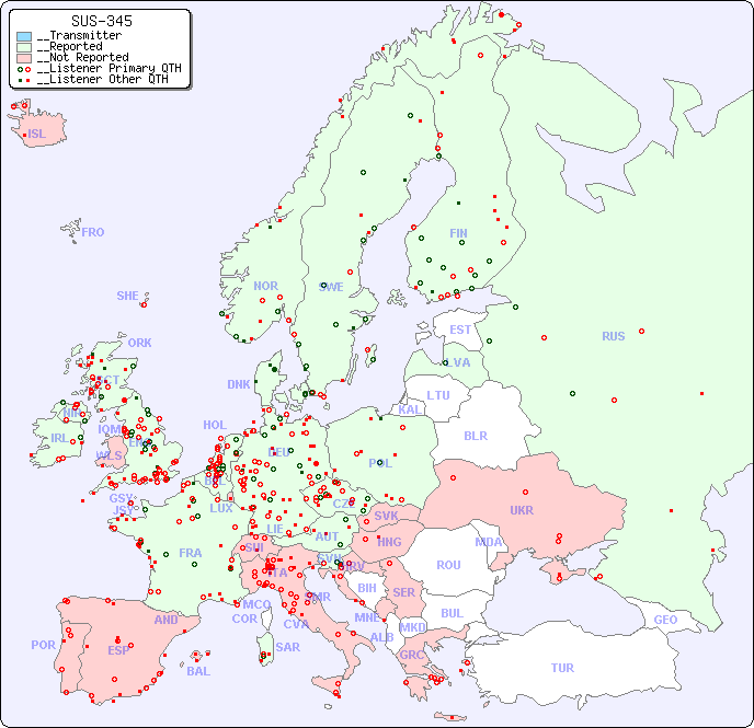 __European Reception Map for SUS-345