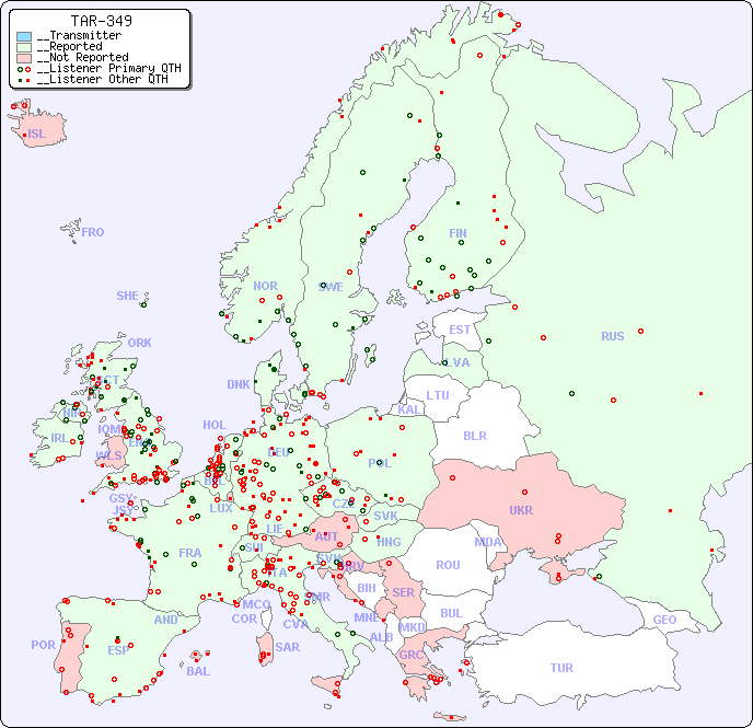 __European Reception Map for TAR-349