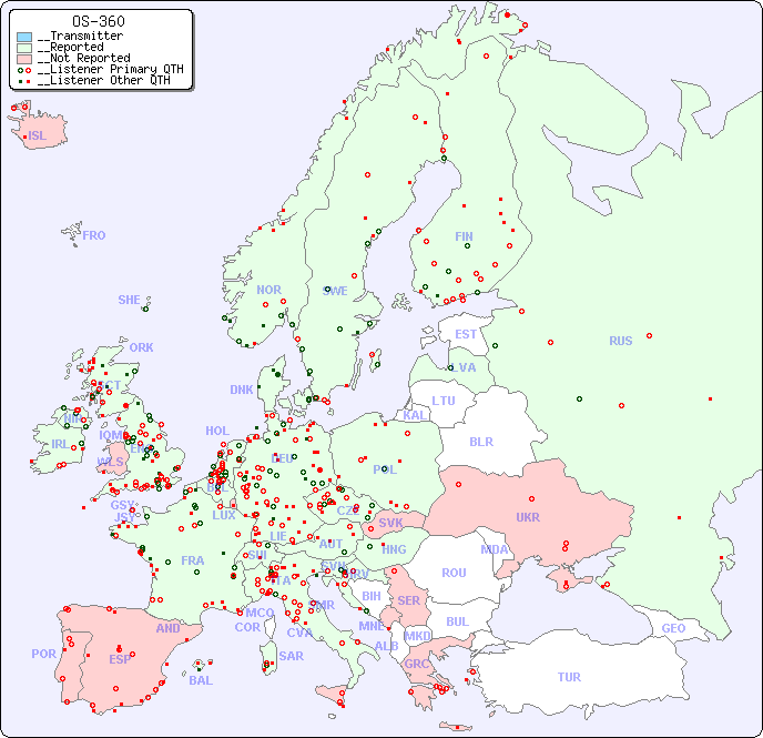 __European Reception Map for OS-360