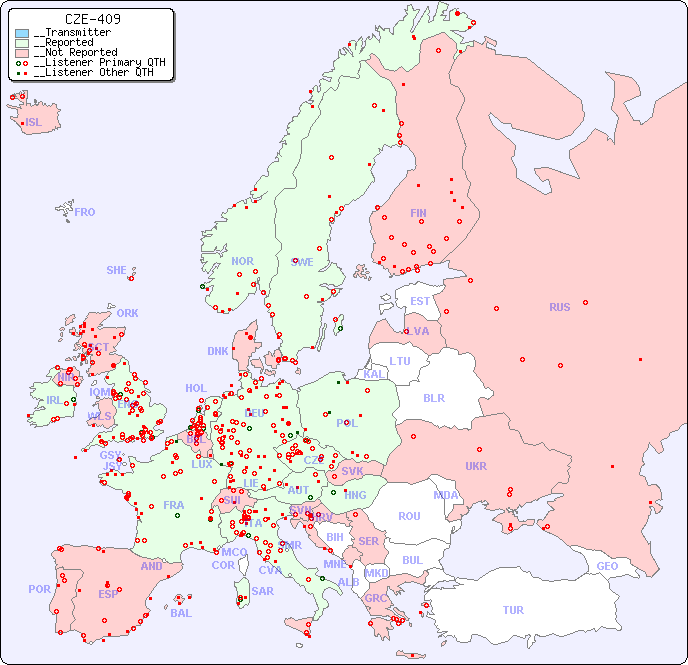 __European Reception Map for CZE-409