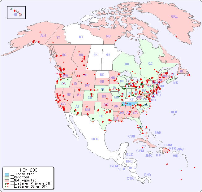 __North American Reception Map for HEM-233