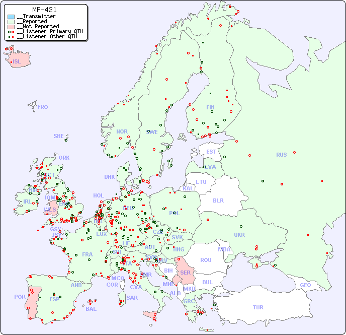 __European Reception Map for MF-421