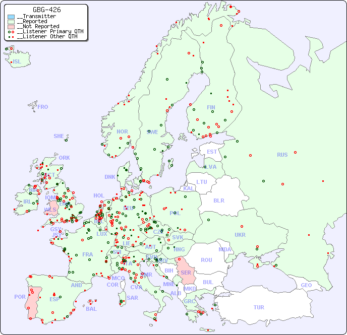 __European Reception Map for GBG-426