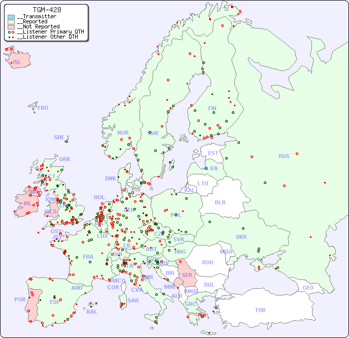 __European Reception Map for TGM-428