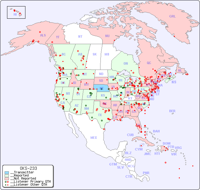 __North American Reception Map for OKS-233