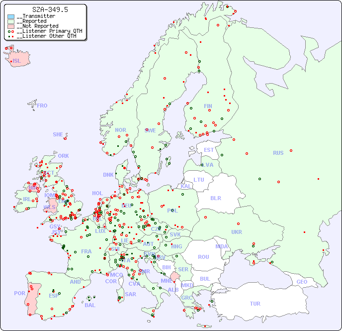 __European Reception Map for SZA-349.5