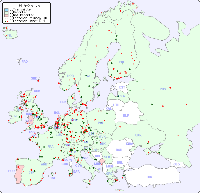 __European Reception Map for PLA-351.5