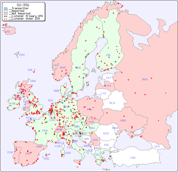 __European Reception Map for SU-356