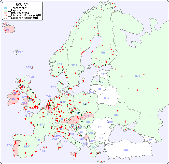 __European Reception Map for BKS-374
