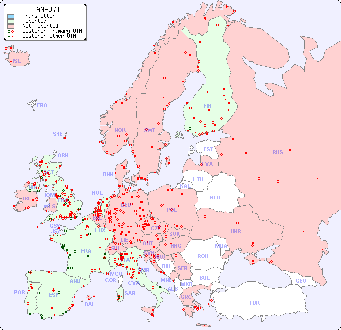 __European Reception Map for TAN-374