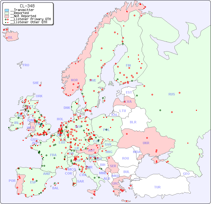 __European Reception Map for CL-348