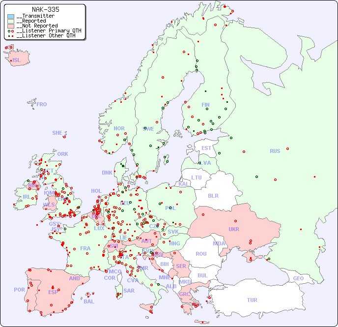 __European Reception Map for NAK-335