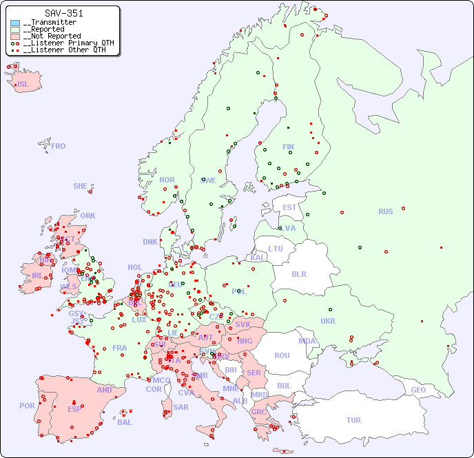 __European Reception Map for SAV-351