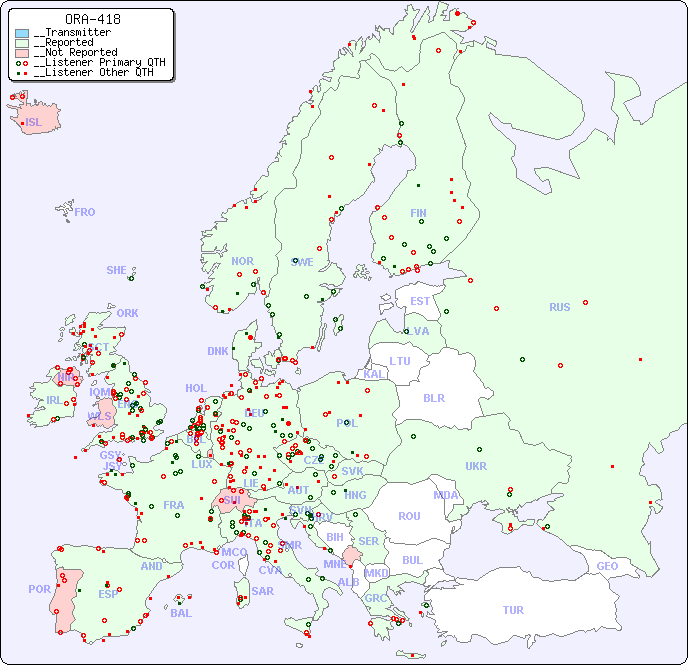 __European Reception Map for ORA-418