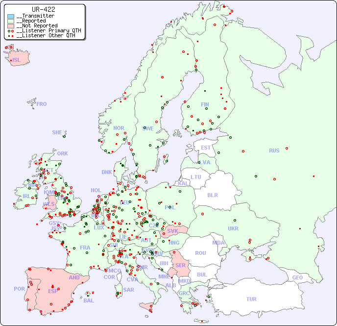 __European Reception Map for UR-422