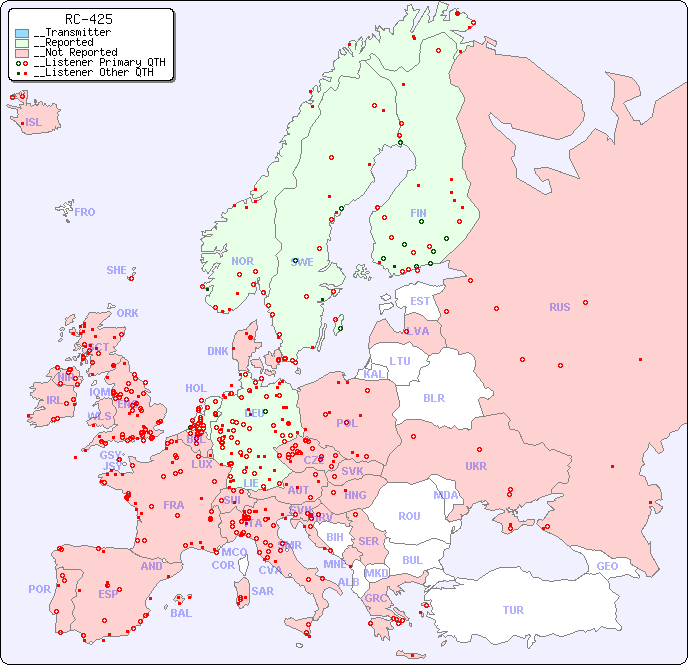 __European Reception Map for RC-425