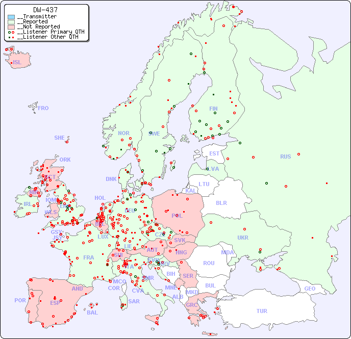 __European Reception Map for DW-437