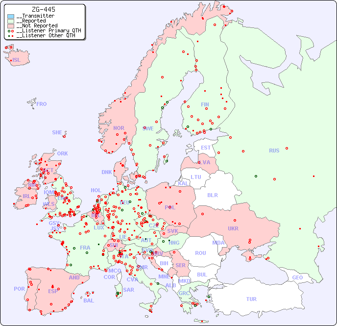 __European Reception Map for ZG-445