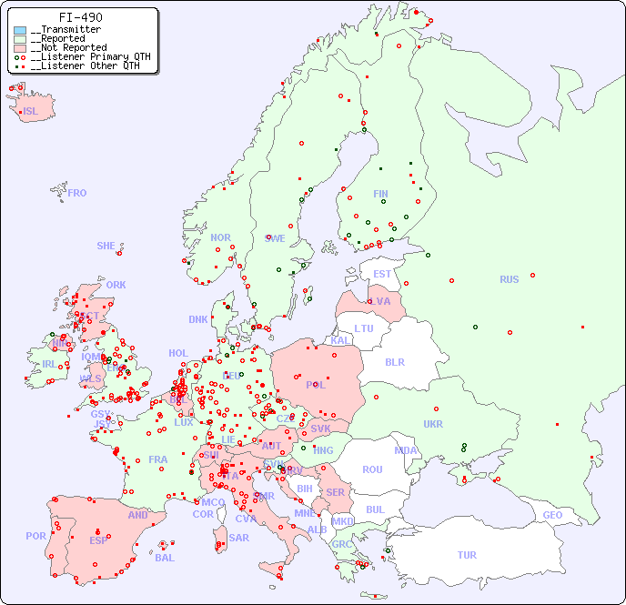 __European Reception Map for FI-490