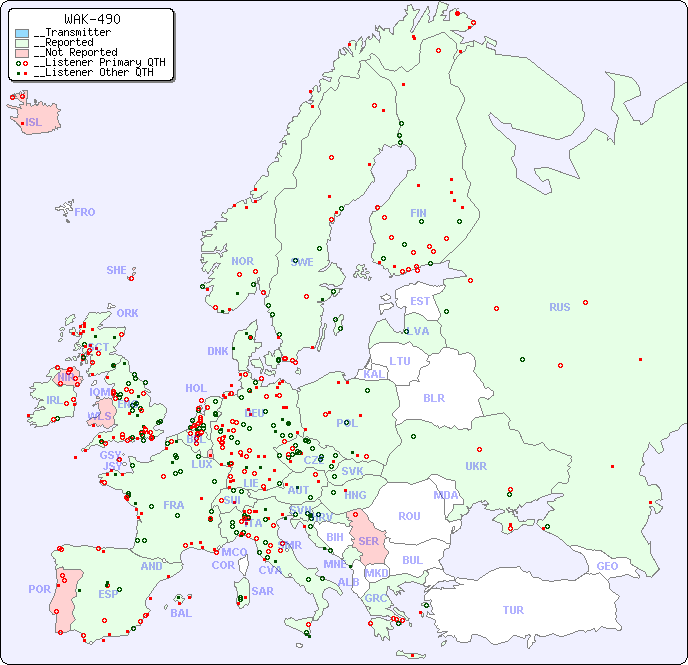 __European Reception Map for WAK-490