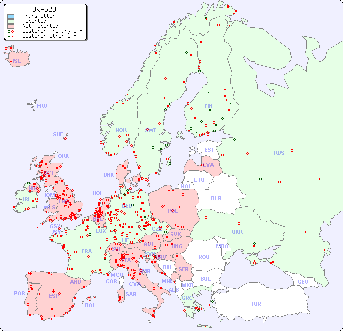 __European Reception Map for BK-523