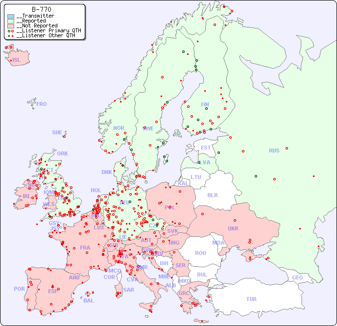 __European Reception Map for B-770
