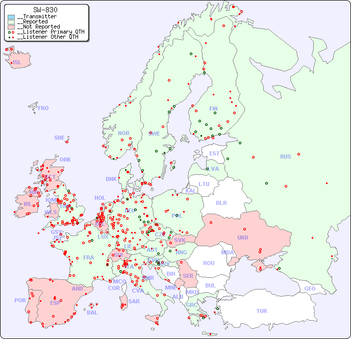 __European Reception Map for SW-830
