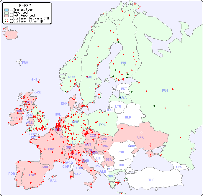 __European Reception Map for E-887