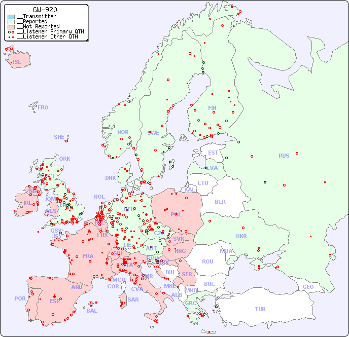__European Reception Map for GW-920