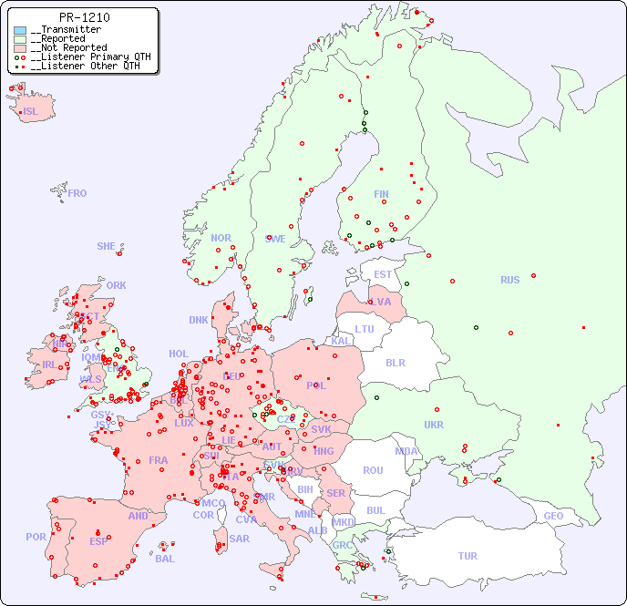 __European Reception Map for PR-1210