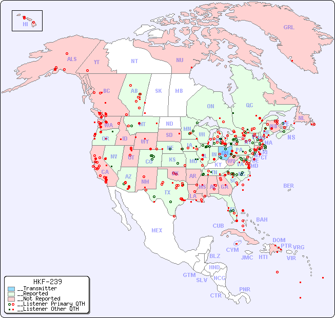 __North American Reception Map for HKF-239