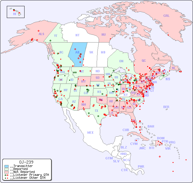 __North American Reception Map for OJ-239