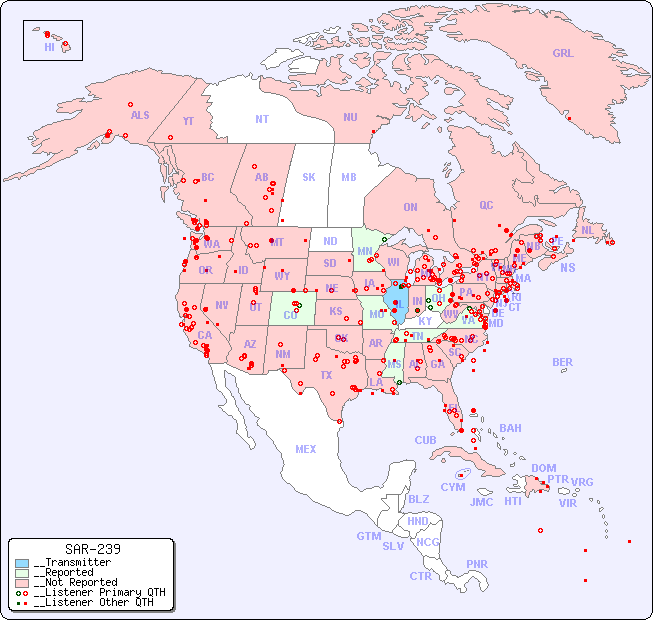 __North American Reception Map for SAR-239
