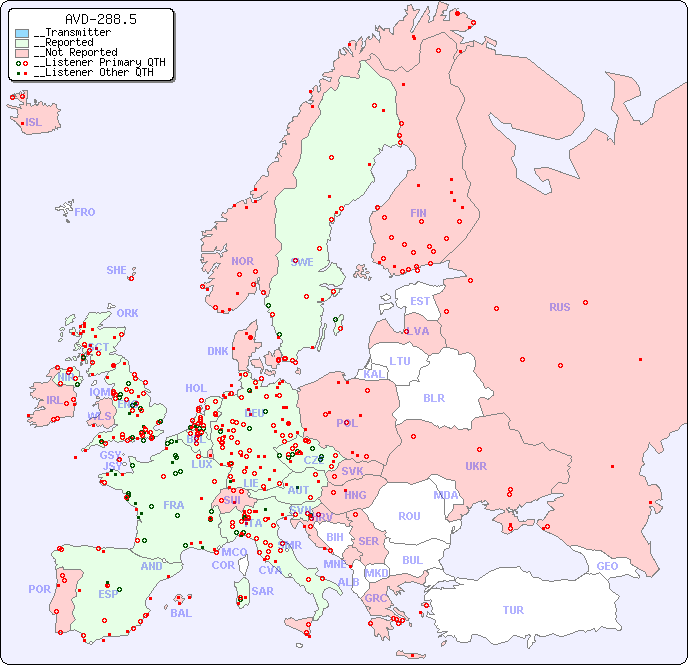 __European Reception Map for AVD-288.5