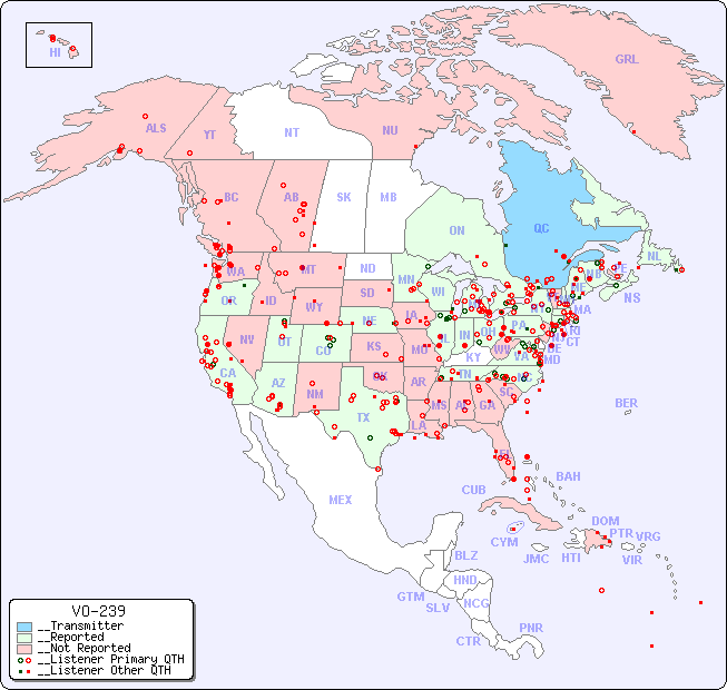 __North American Reception Map for VO-239