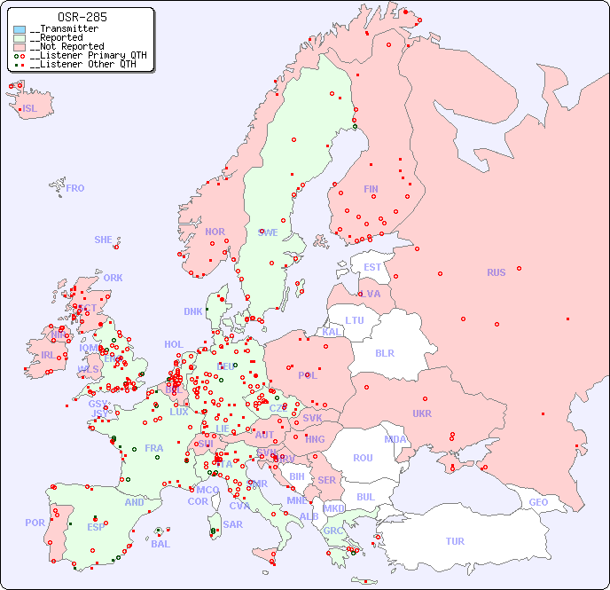 __European Reception Map for OSR-285