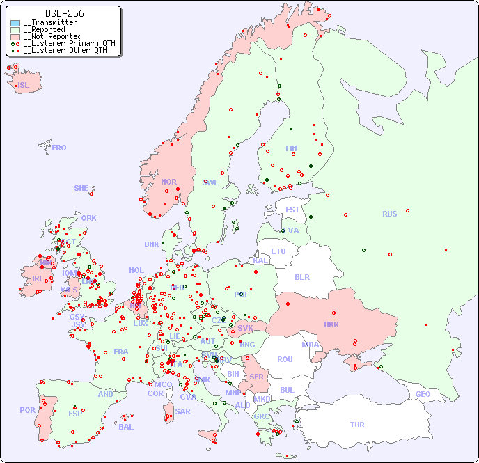 __European Reception Map for BSE-256