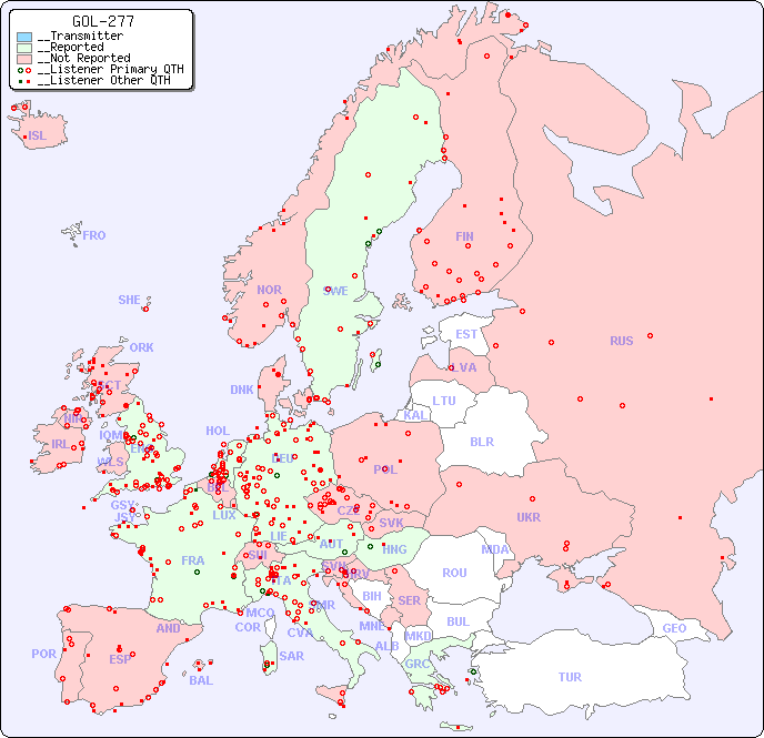 __European Reception Map for GOL-277