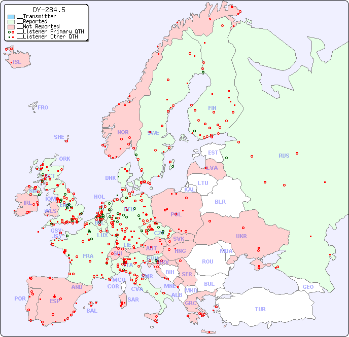 __European Reception Map for DY-284.5