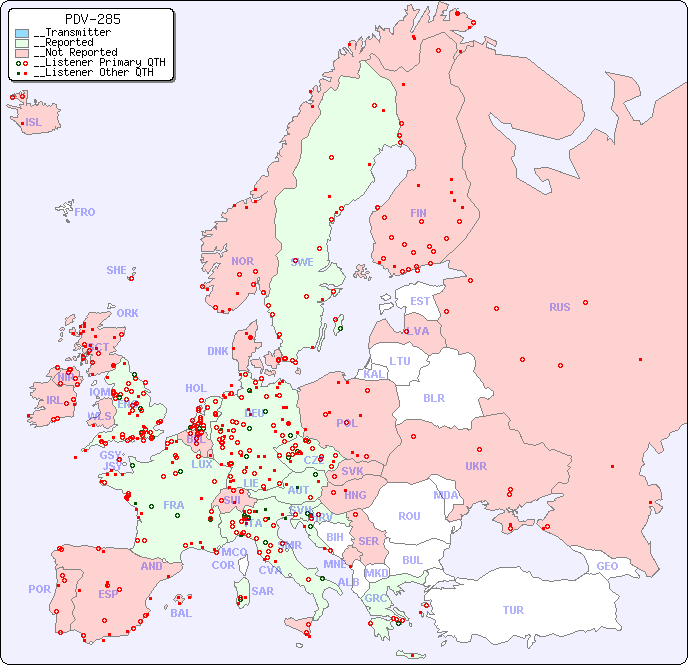 __European Reception Map for PDV-285