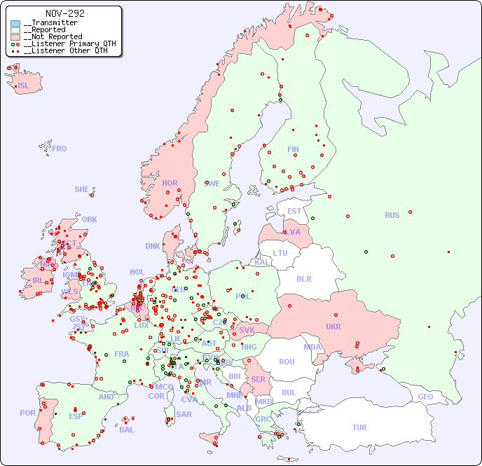__European Reception Map for NOV-292