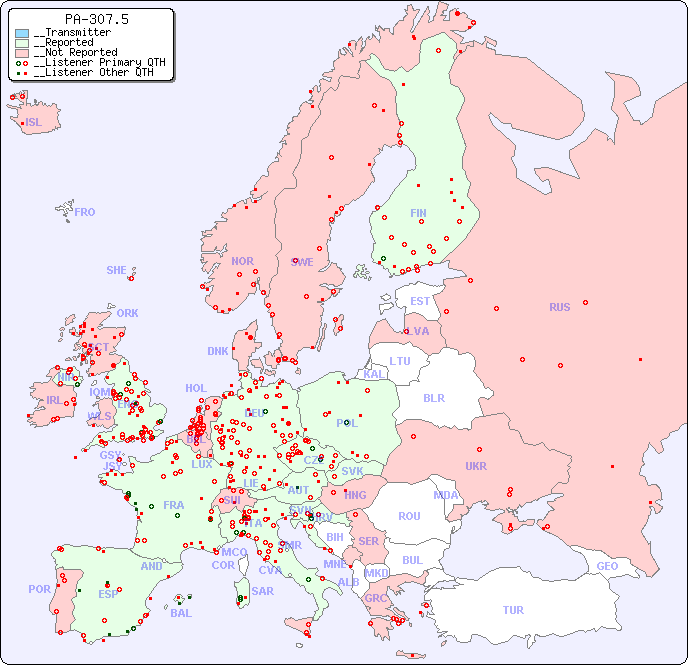__European Reception Map for PA-307.5